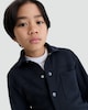 image 2 of F&F Boys Cotton Blend Button Up Shirt Jacket in Navy