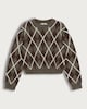 image 5 of The F&F Edit Knitted Argyle Pattern Jumper with Wool in Brown