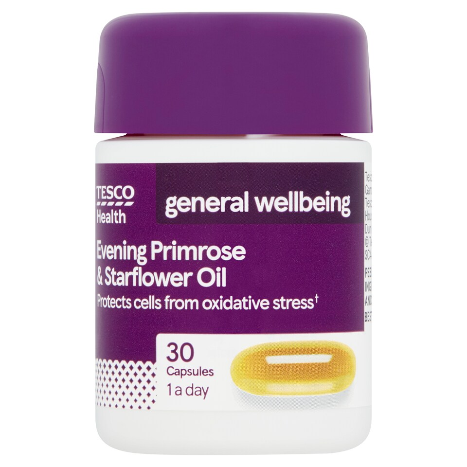 Tesco Health Evening Primrose & Starflower Oil Supplement Capsules 30s