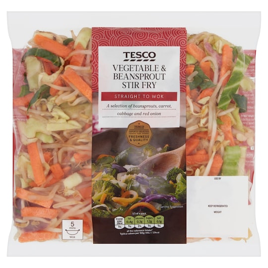 Tesco Vegetable And Beansprout Stir Fry 333G Tesco Groceries