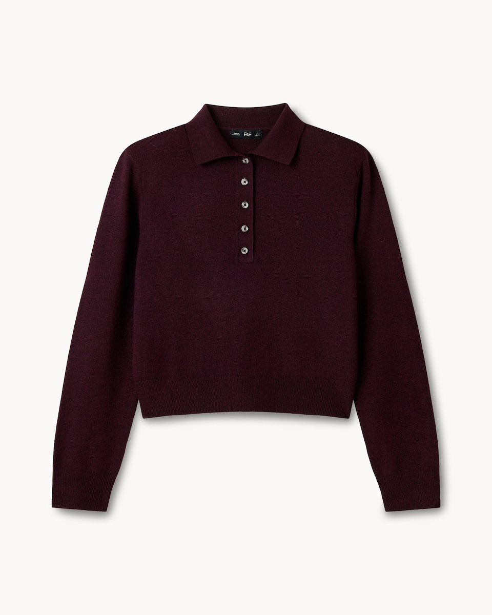 image 1 of F&F Collared Jumper in Berry