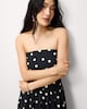 image 3 of F&F Polka Dot Bandeau Midi Dress in Multi Black