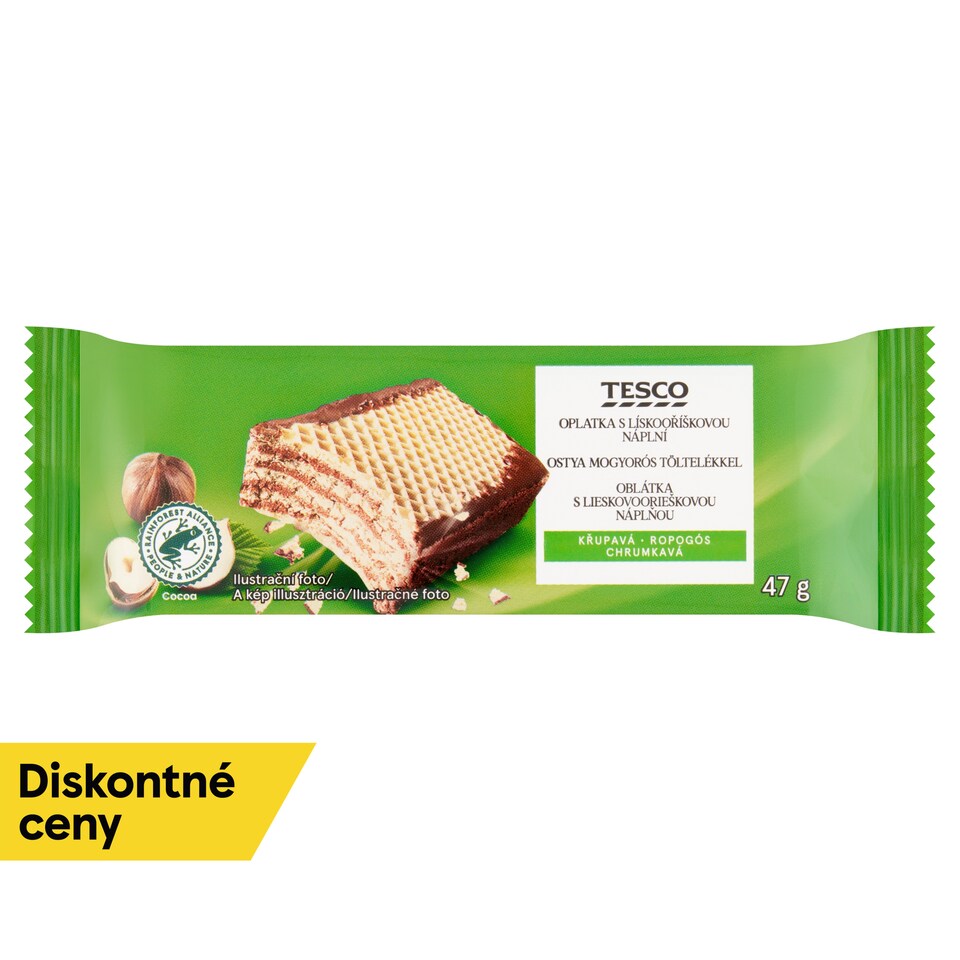 Tesco Oblátka s lieskovoorieškovou náplňou 47 g