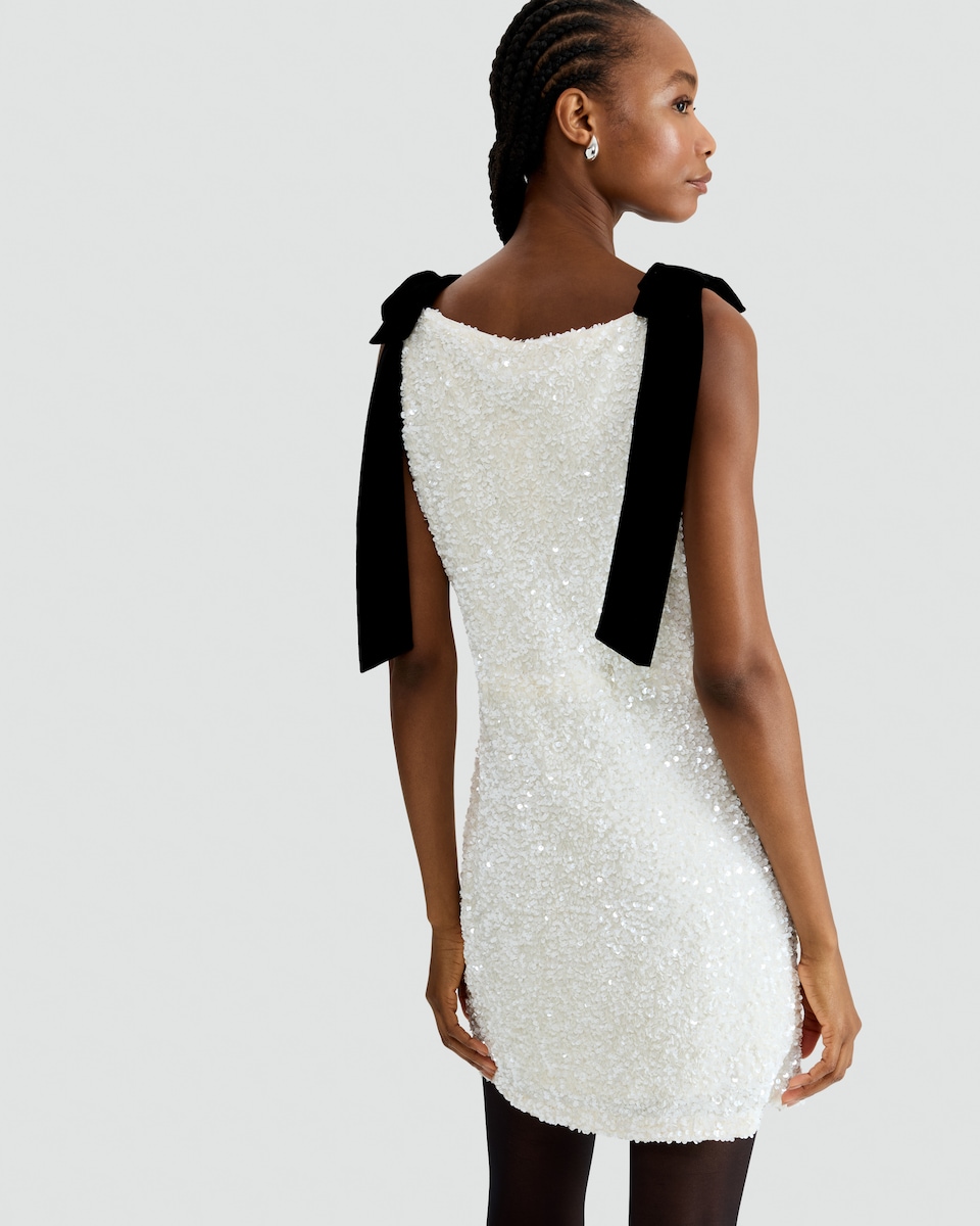 image 1 of The F&F Edit Sequin Mini Dress in Cream