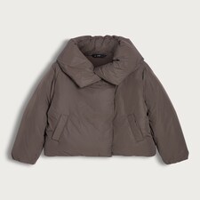 F&F Padded Collared Oversized Fleece Lined Coat in Grey