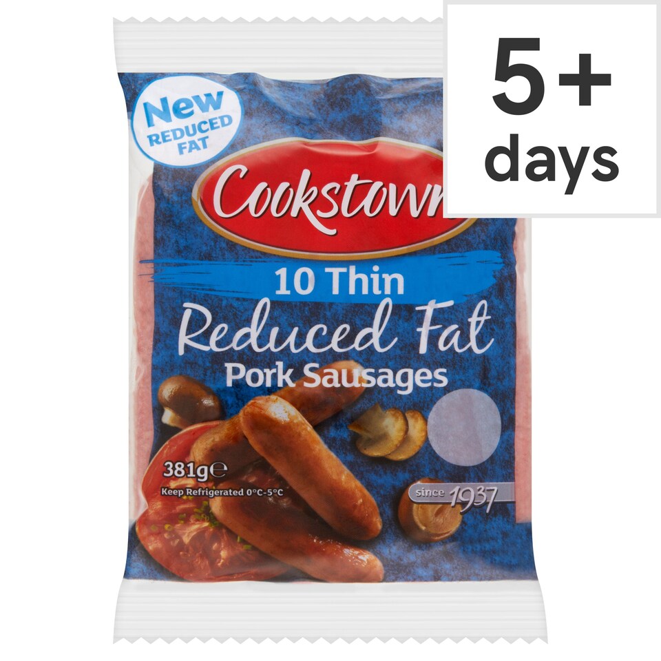 Cookstown Reduced Fat Thin Pork Sausages 381G Tesco Groceries