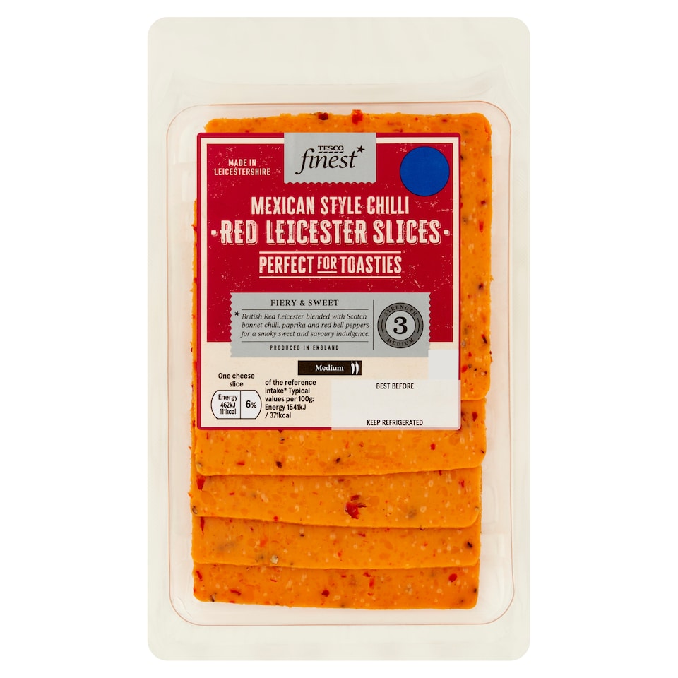 Tesco Finest Mexican Style Red Leicester Slices 150G