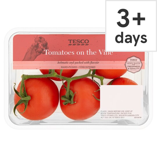 Tesco Large On The Vine Tomatoes 450G Tesco Groceries