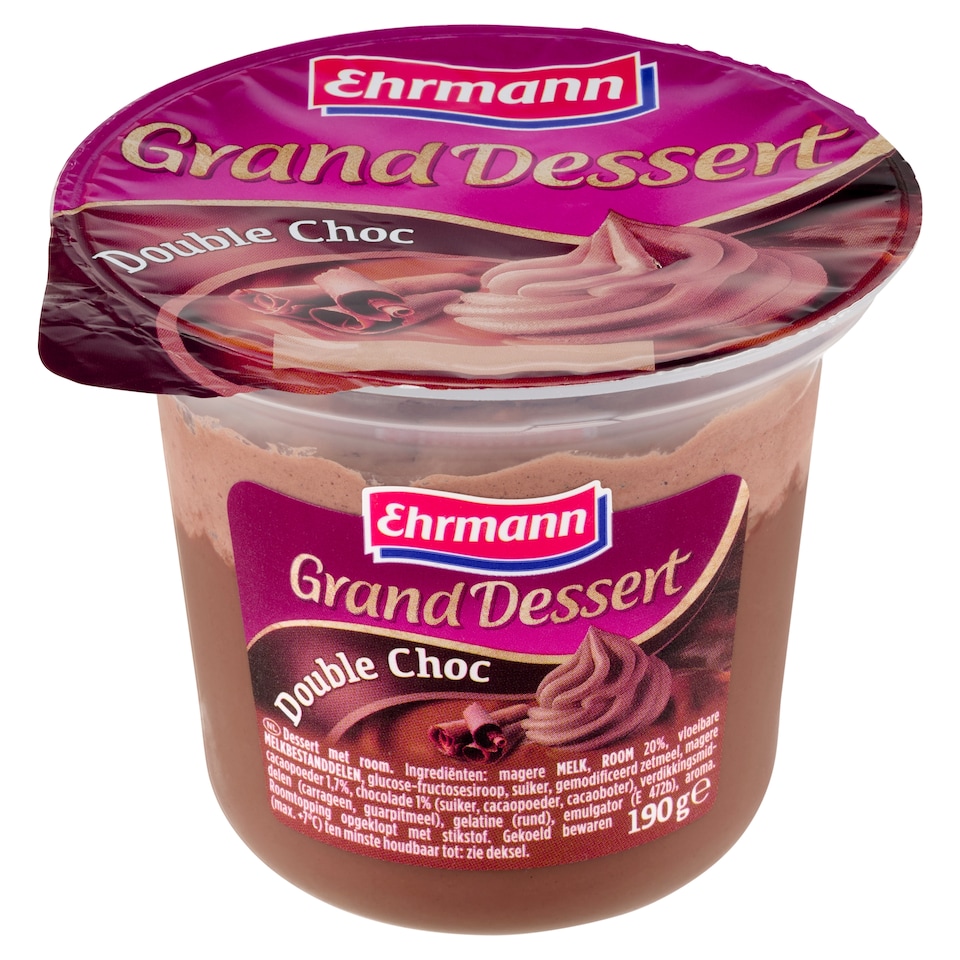 image 1 of Ehrmann Grand Dessert Double Choc with Chocolate Flavoured Whipped Cream 190 g