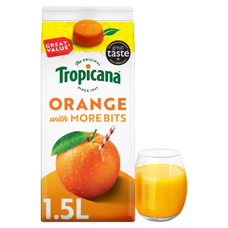 Tropicana Orange Juice With Extra Juicy Bits 1.5L