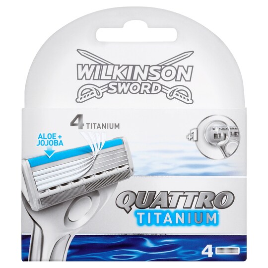 Wilkinson Sword Quattro Titanium Razor Blades 4 Pack Tesco Groceries
