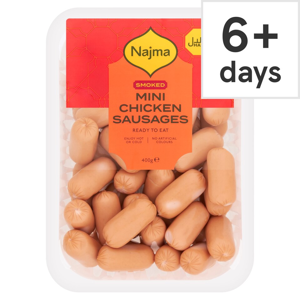Najma Halal Mini Chicken Sausages - Smoked 400g
