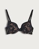 image 4 of F&F Floral Mesh Padded T-Shirt Bra in Black