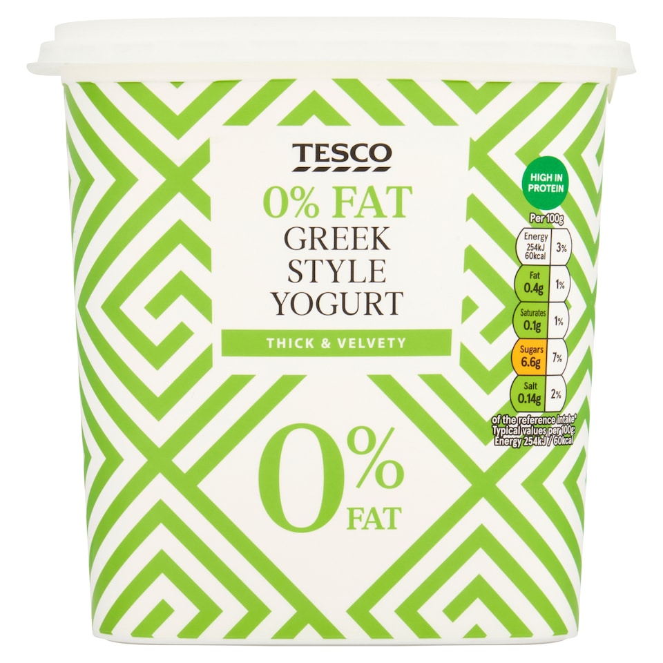 Tesco 0% Fat Greek Style Yogurt 1Kg