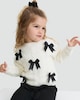 image 2 of F&F Girls 2-Piece Cable Knit Jumper and Trousers Set in Multi Black White
