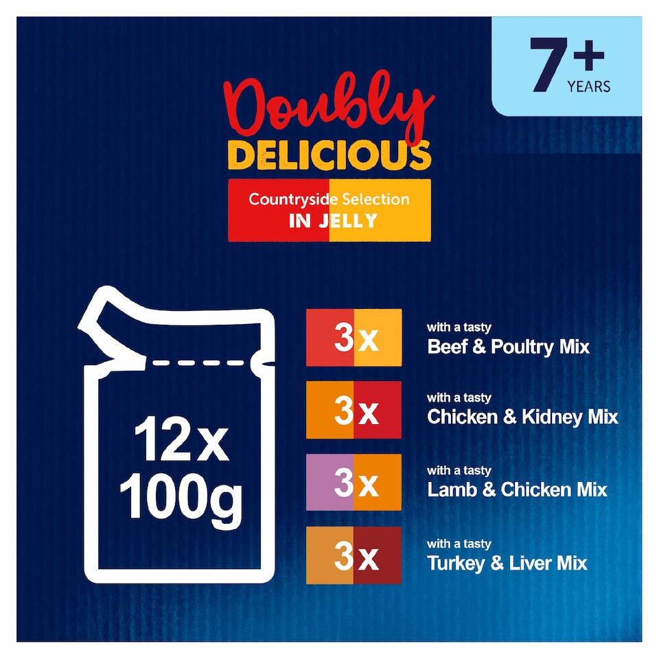 image 1 of FELIX Doubly Delicious 7+ Meaty Selection in Jelly Wet Cat Food 12x100g