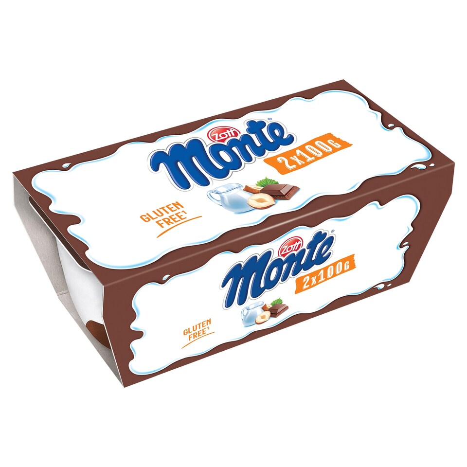 Zott Monte Chocolate, Hazelnut Milk Dessert 2 x 100 g (200 g)