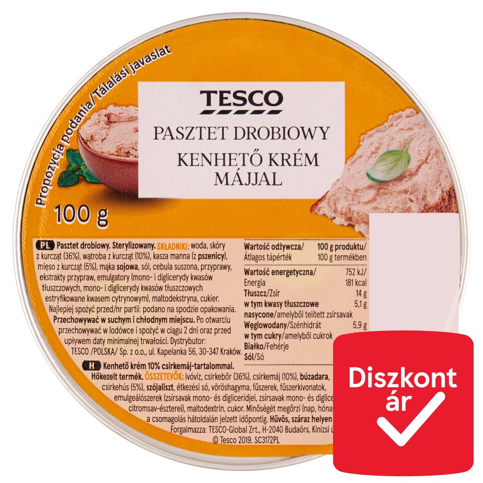 Tesco kenhető krém 10% csirkemájjal 100 g 