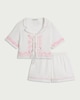 image 4 of F&F 2-Piece Pure Cotton Embroidered Pyjama Set in Cream