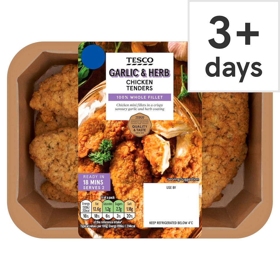Tesco Garlic & Herb Chicken Tenders 305g