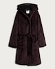 image 4 of F&F Hooded Herringbone Dressing Gown in Burgundy
