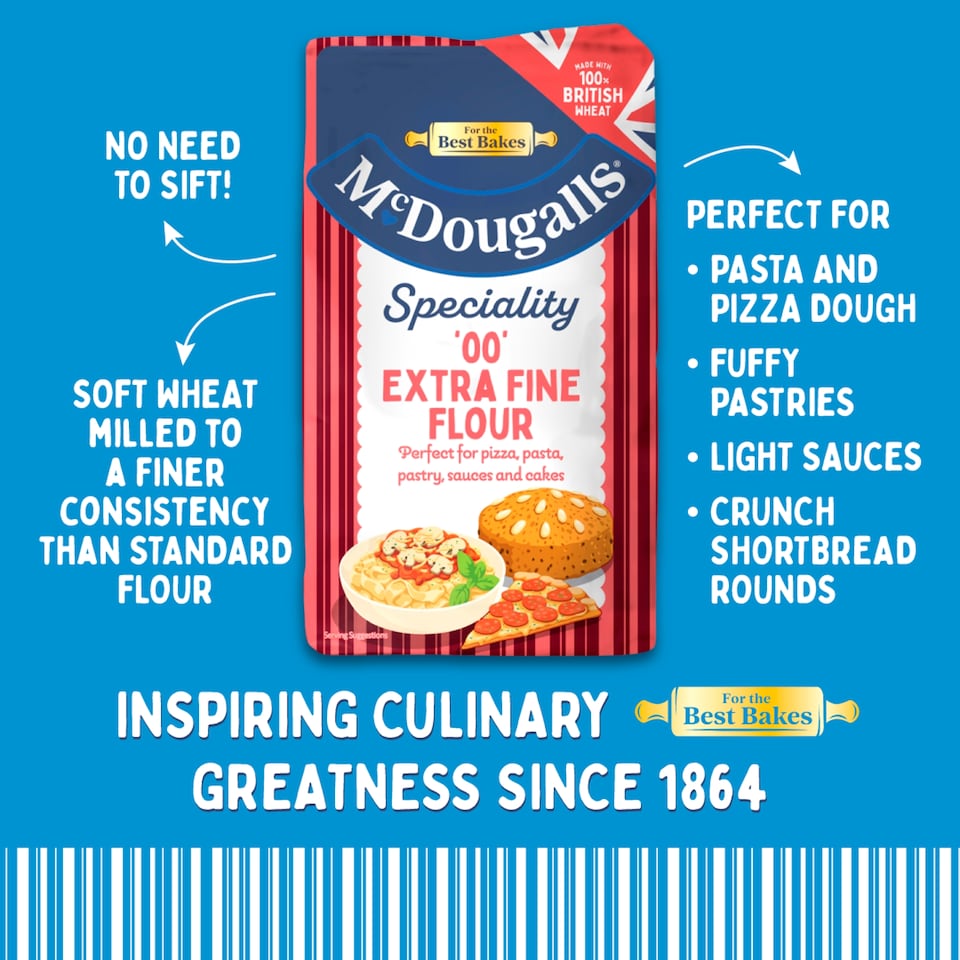 image 1 of McDougalls Speciality '00' Extra Fine Pasta Pizza Plain Flour 1kg
