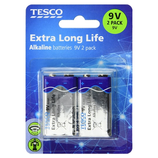 Tesco Extra Long Life 9V 2 Pack Tesco Groceries