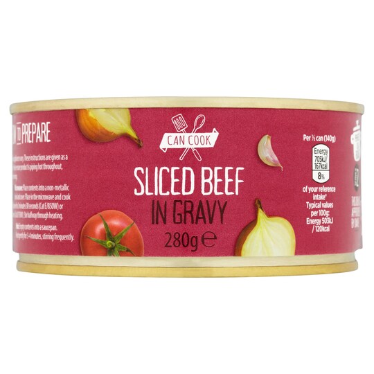 Can Cook Sliced Beef in Gravy 280g Tesco Groceries