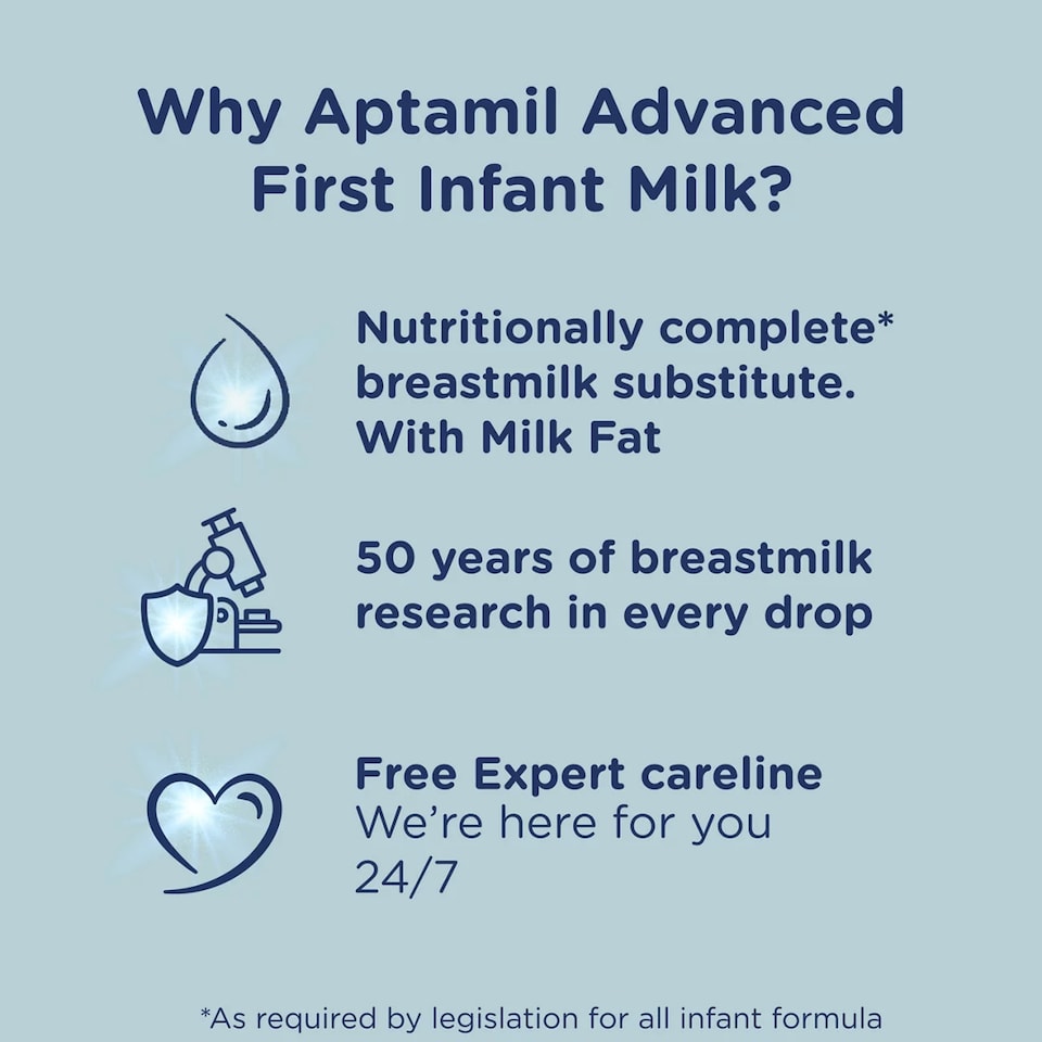 image 1 of Aptamil Advanced 1 First Baby Milk Formula Powder From Birth 800g