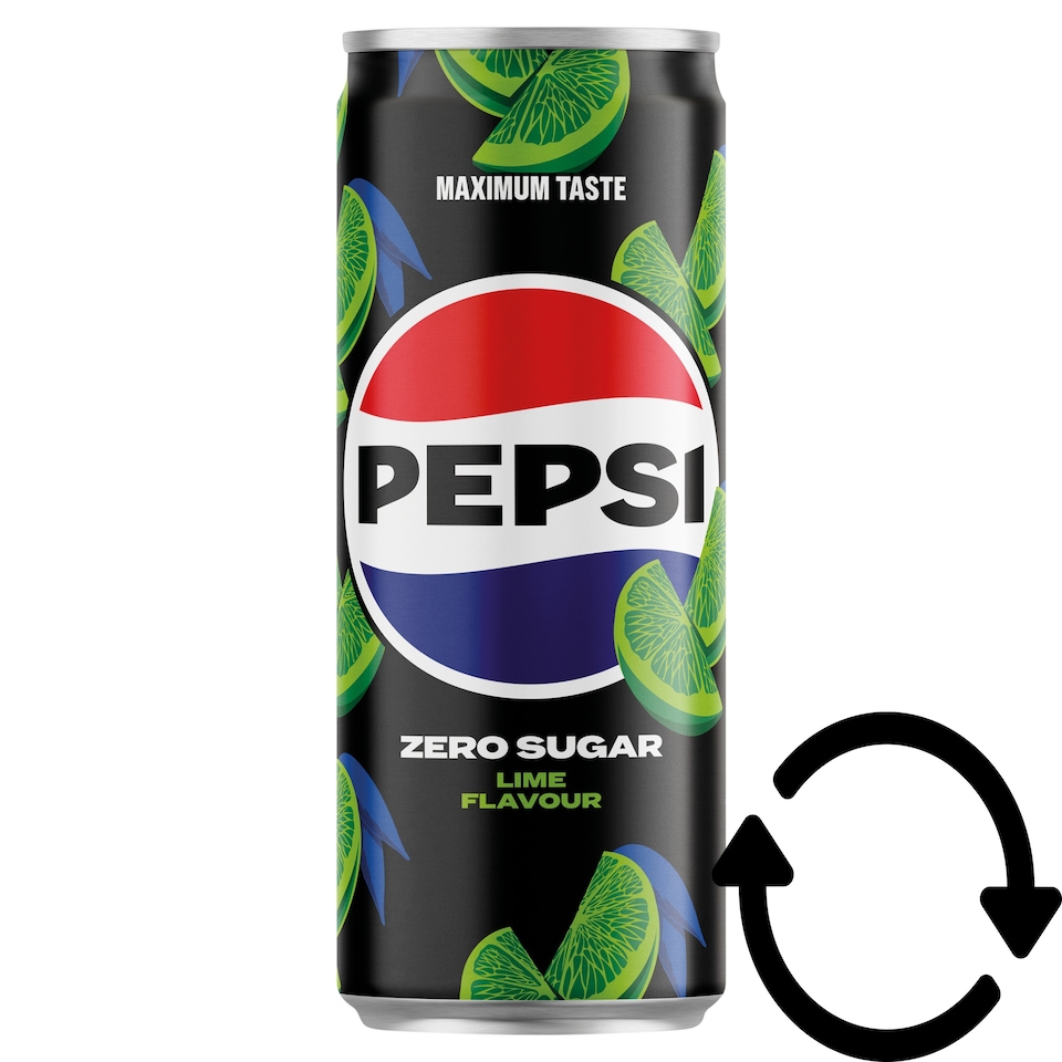 Pepsi Zero colaízű energiamentes szénsavas üdítőital édesítőszerekkel lime ízesítéssel 330 ml