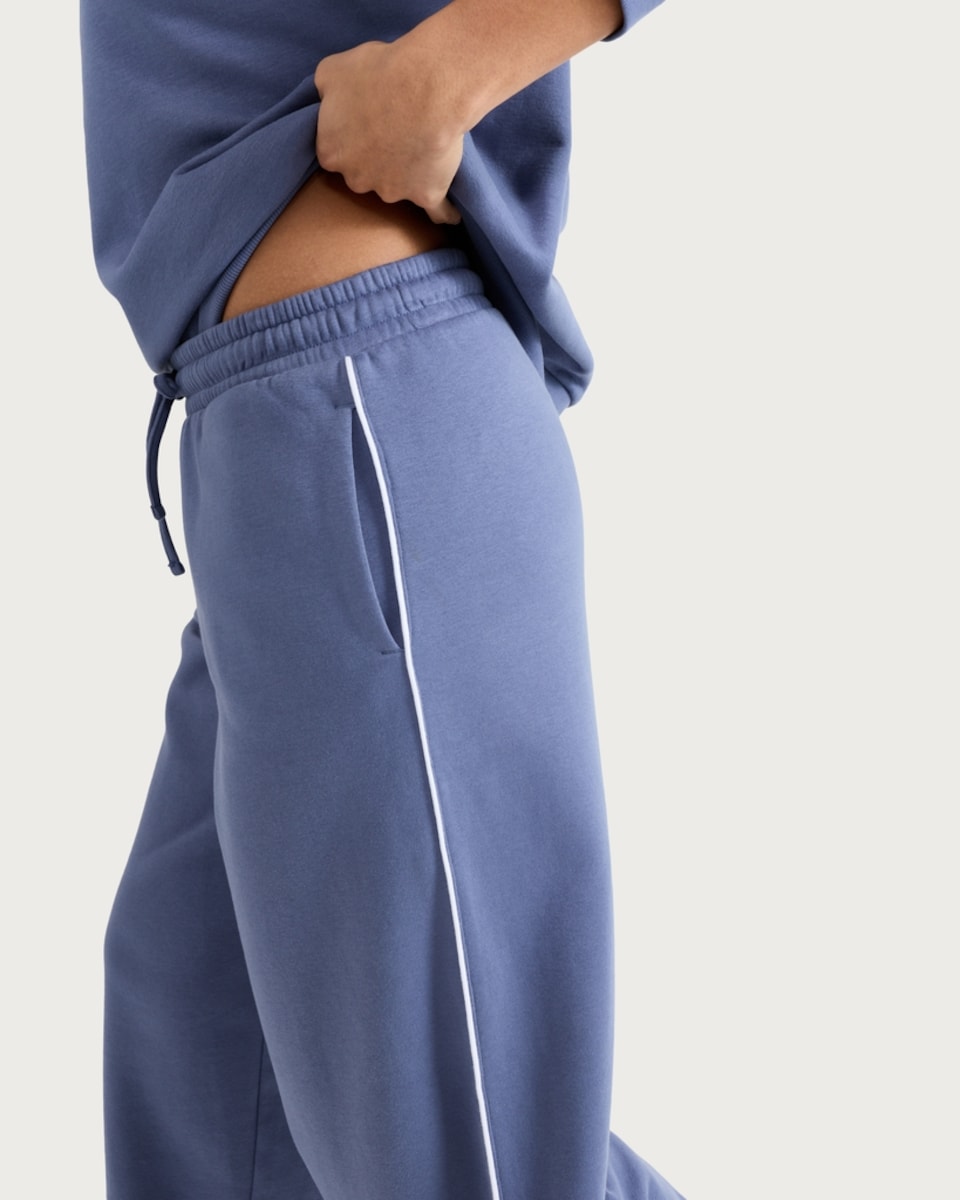 image 1 of OH ME OH MY Cotton Rich Wide Leg Joggers in Blue