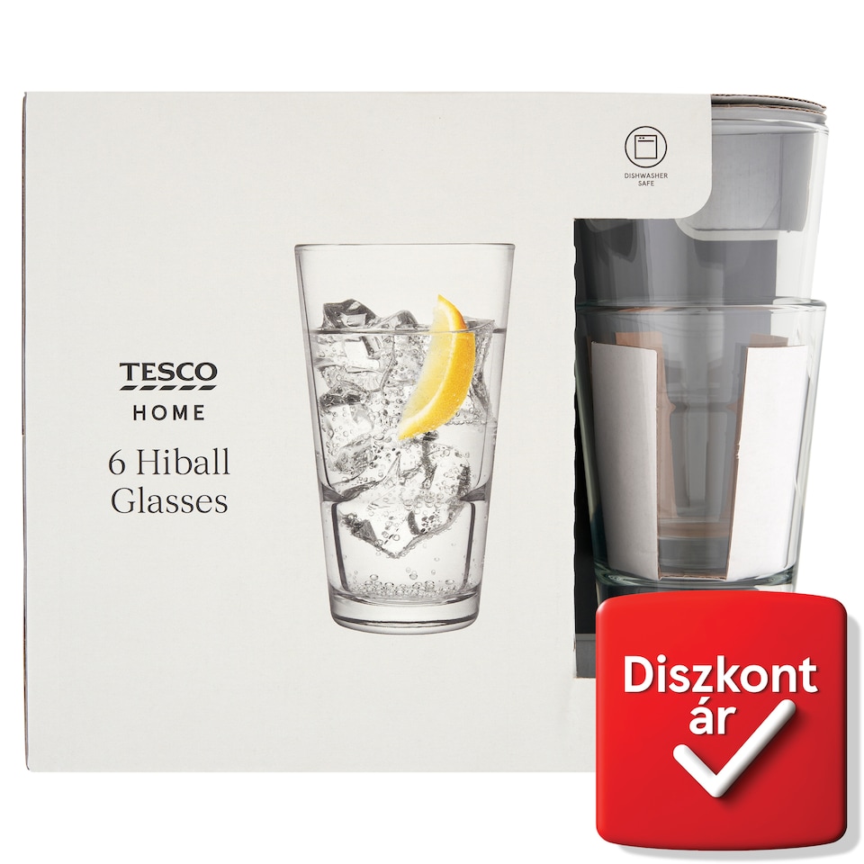 Tesco Home 420 ml-es magas falú pohár 6 db  1. kép