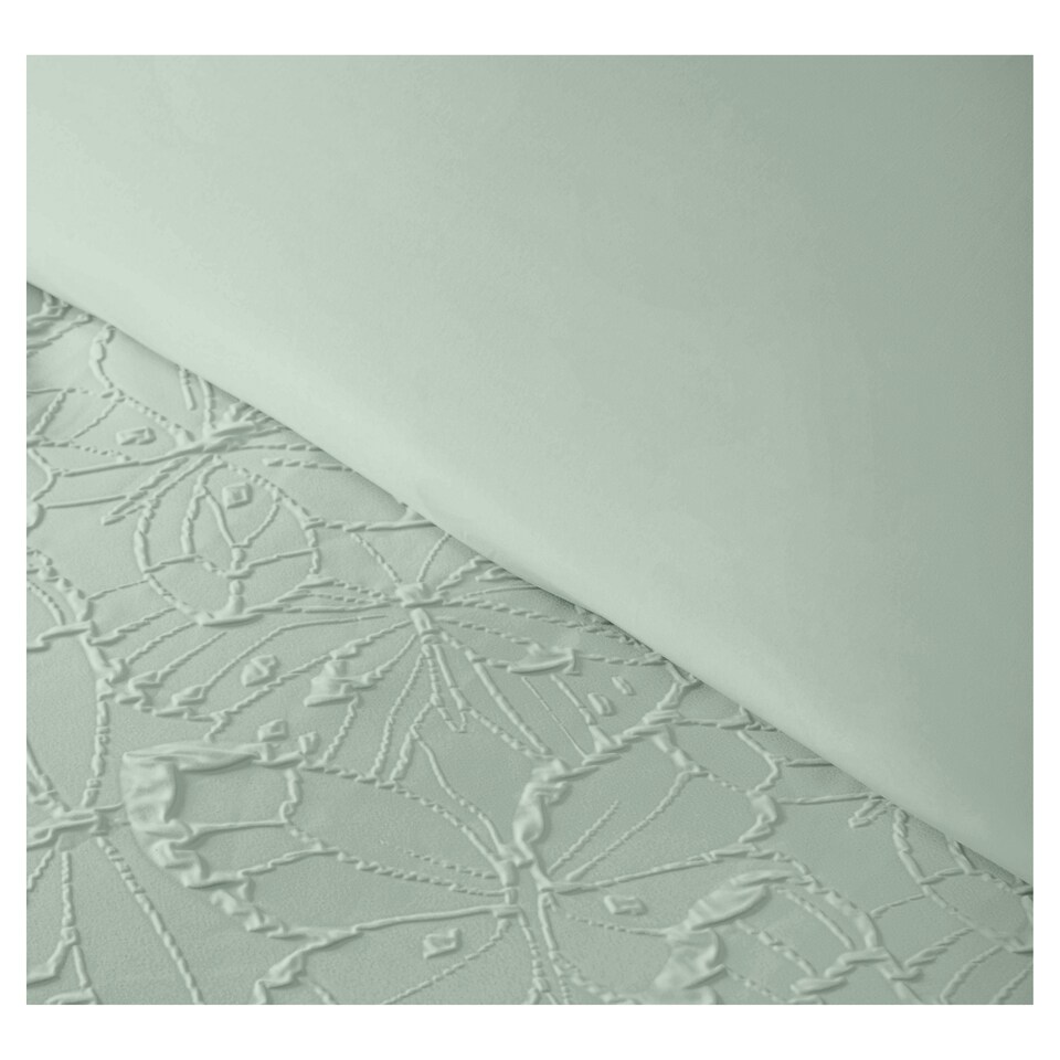 image 1 of Tesco WWF Sage Heatset Butterflies Duvet Set King