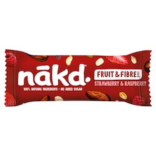 Nakd Fruit & Fibre Bars - Strawberry & Raspberry 44g