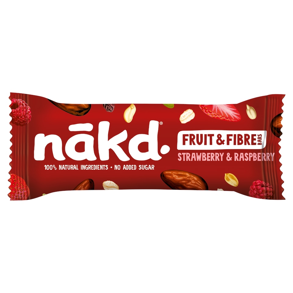 Nakd Fruit & Fibre Bars - Strawberry & Raspberry 44g
