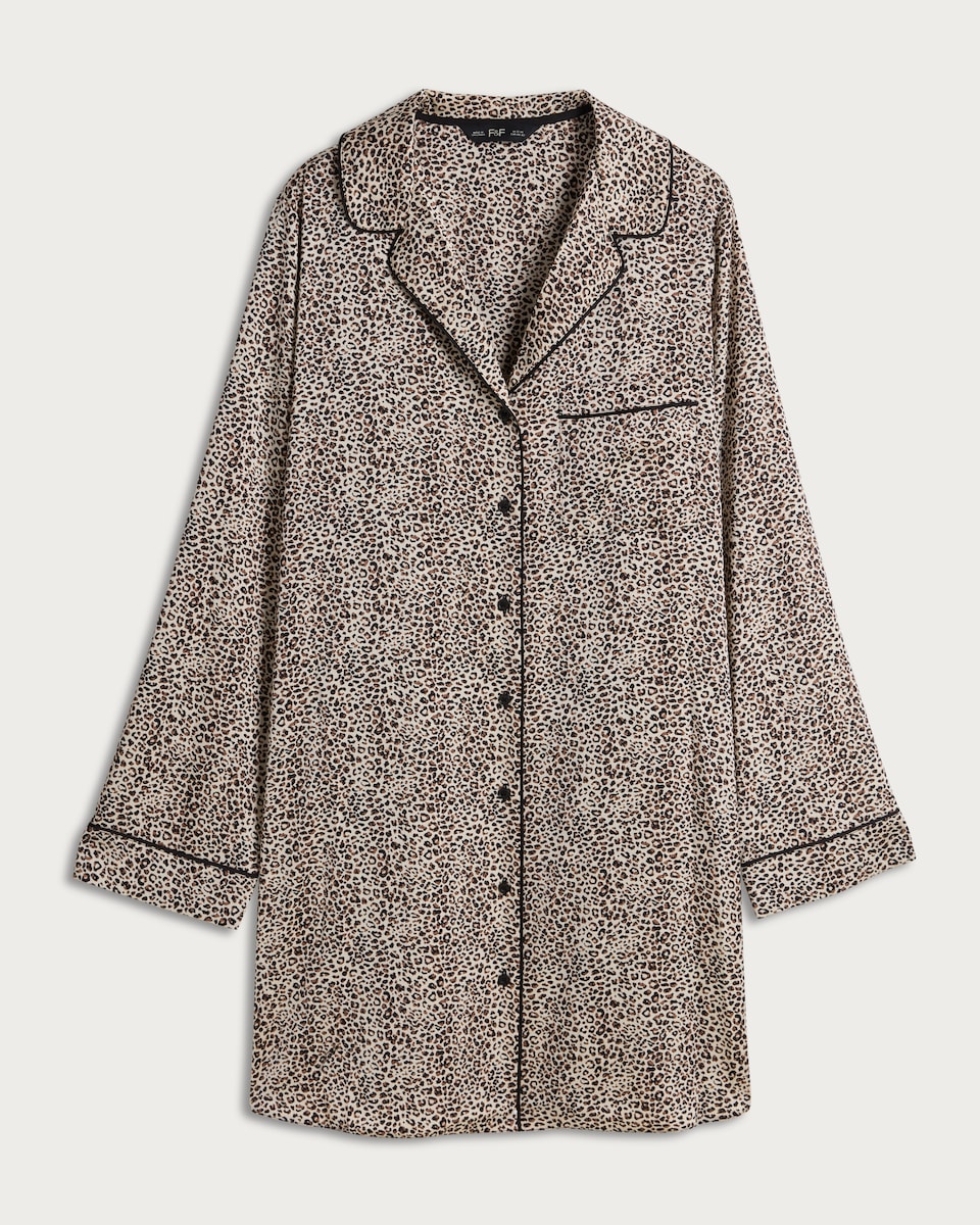 The F&F Edit Leopard Print Pyjama Dress in Multi Brown