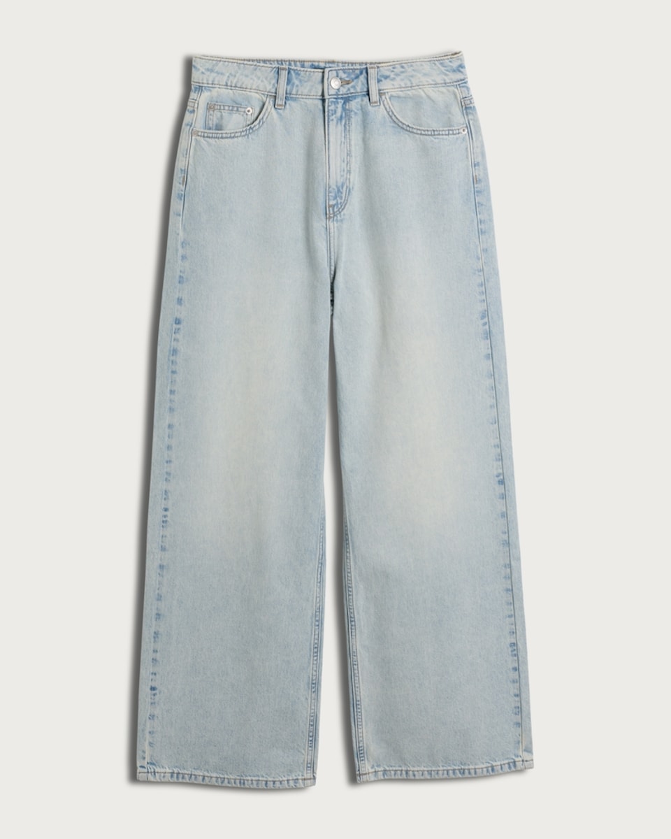 F&F High Rise Wide Leg Jeans in Blue