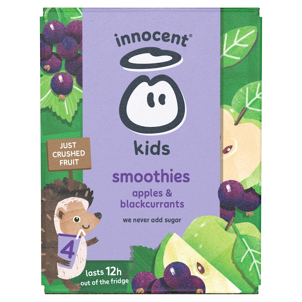 image 1 of innocent Kids Smoothies Apples & Blackcurrants 4 x 150ml