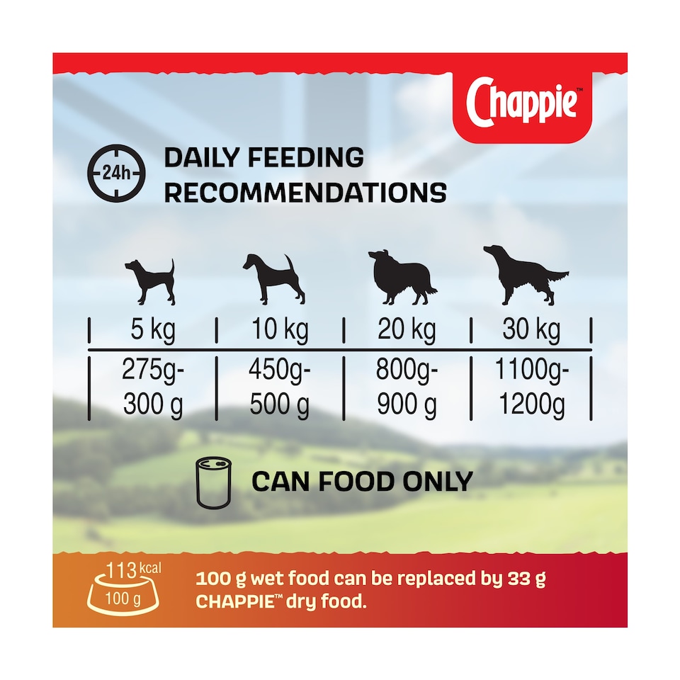 image 1 of Chappie Adult Wet Dog Food Tins Favourites in Loaf 6 x 412g