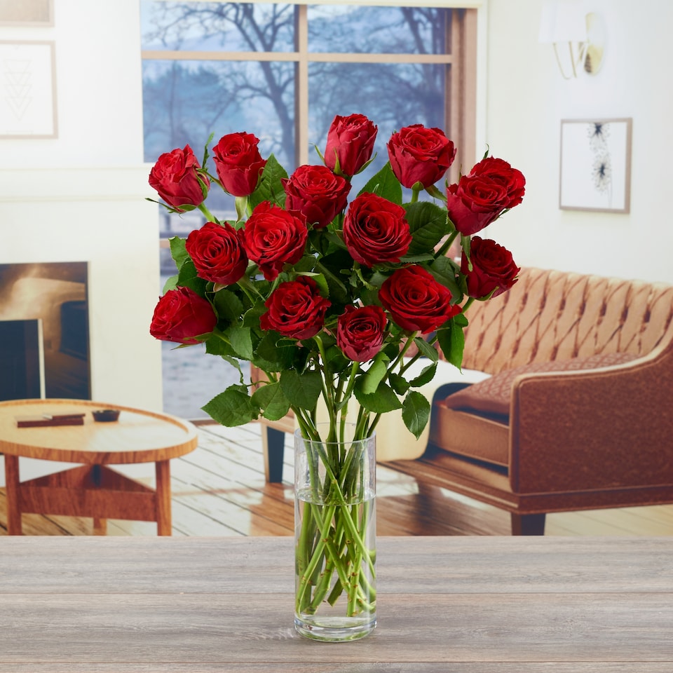 image 1 of Tesco Red & Orange Roses Flowers Bouquet