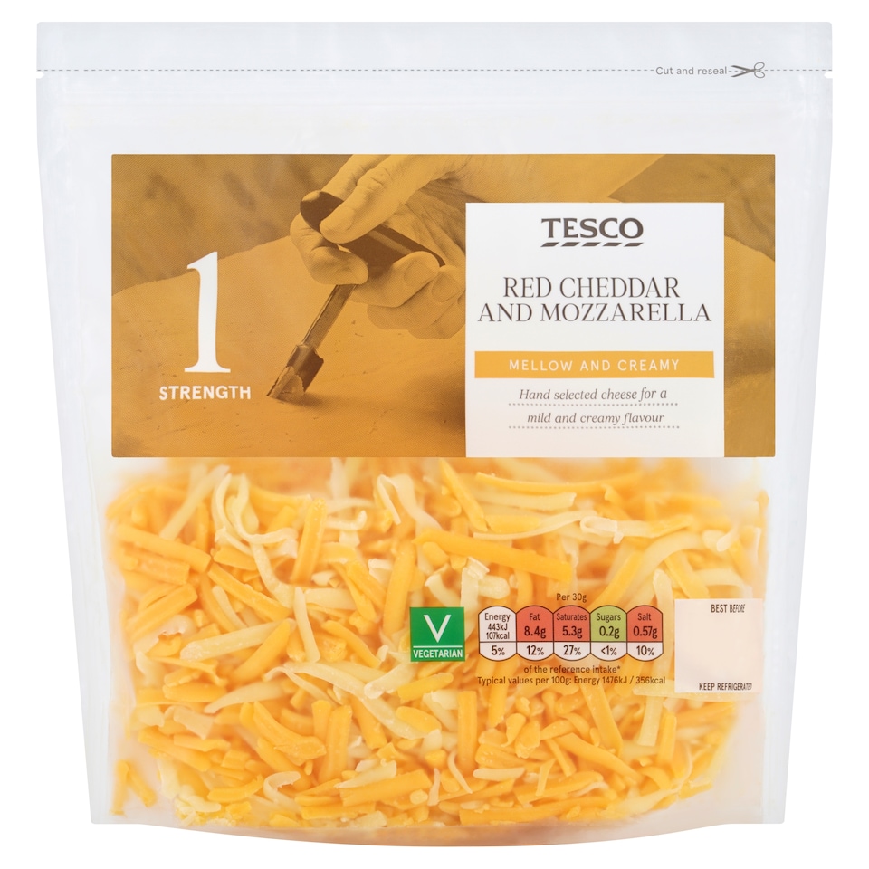 Tesco Grated Mix Mozzarella And Cheddar 250G