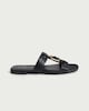 image 1 of F&F Buckle Detail Slip On Sandals in Black