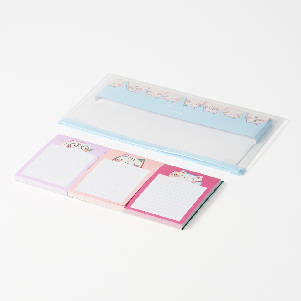 image 1 of Paperchase Terrazzo Cats Set of 3 Mini List Pads