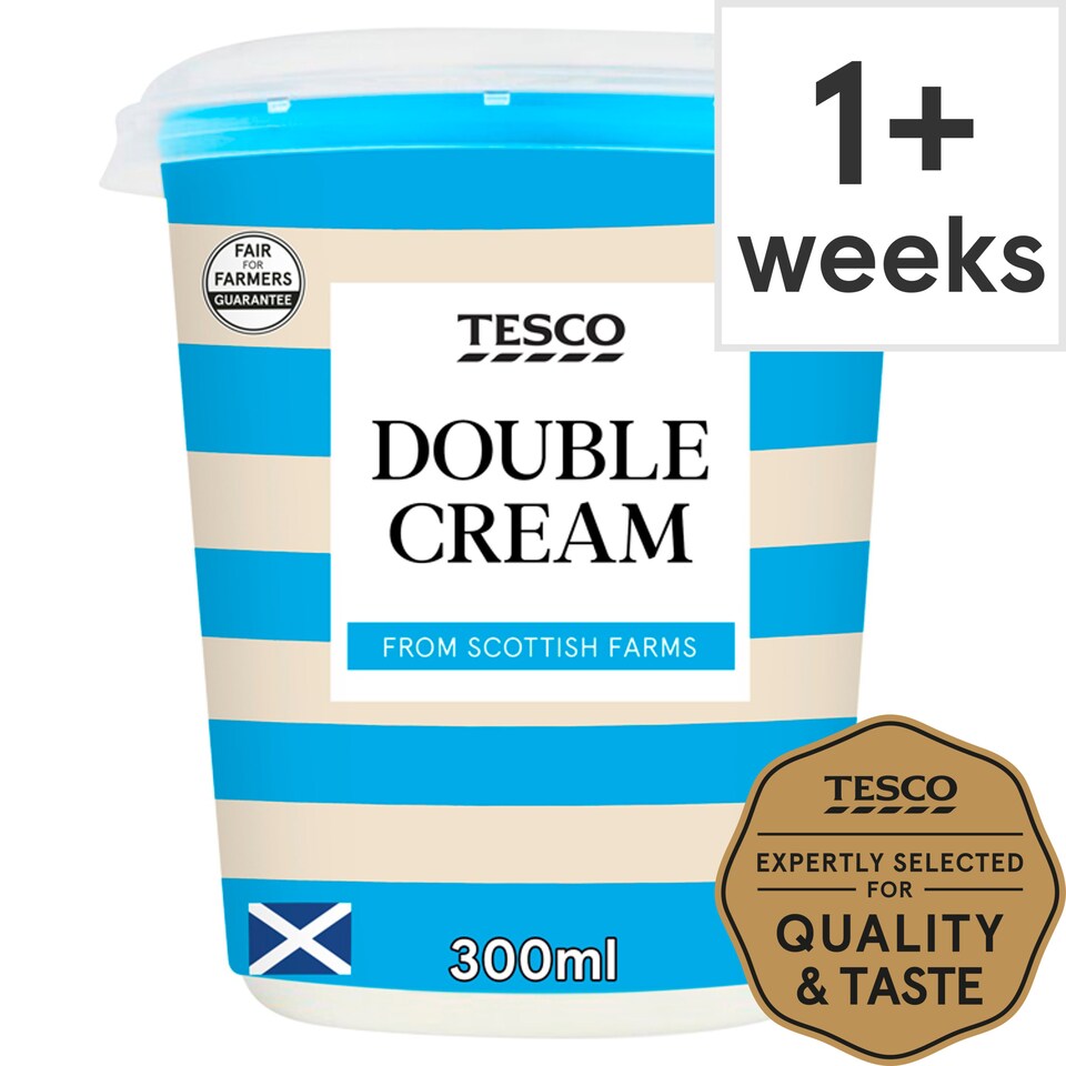 Tesco British Double Cream 300Ml Tesco Groceries