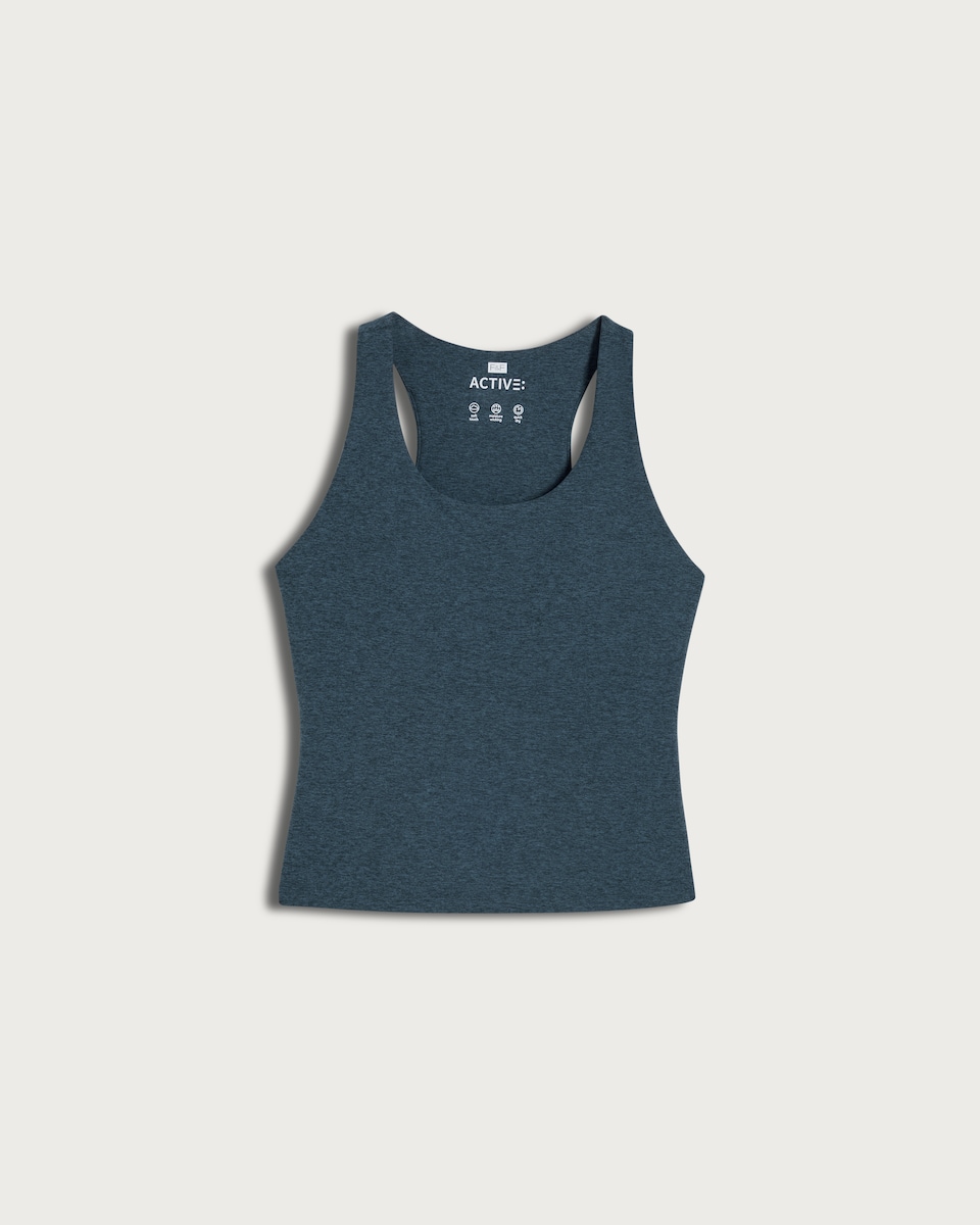 image 1 of F&F Active ULTRASTRETCH Racerback Vest in Navy