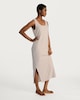 image 2 of F&F 2-Piece Ribbed Nightdress and Belted Robe Set in Neutral