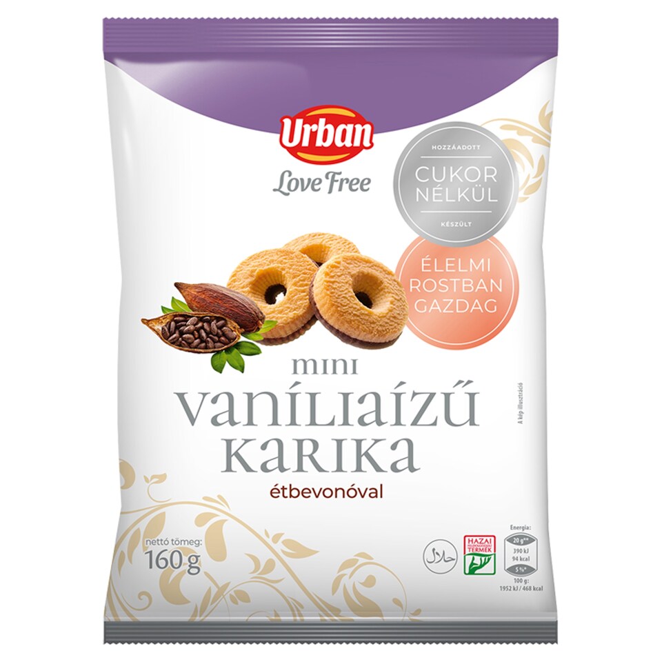 Urban LoveFree Mini Vanilla Flavoured Rings without Added Sugar 160 g
