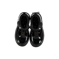 F&F School Girls Patent T Bar Shoes in Black