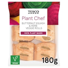 Tesco Plant Chef Butternut Squash & Herb Veggie Rolls 180G