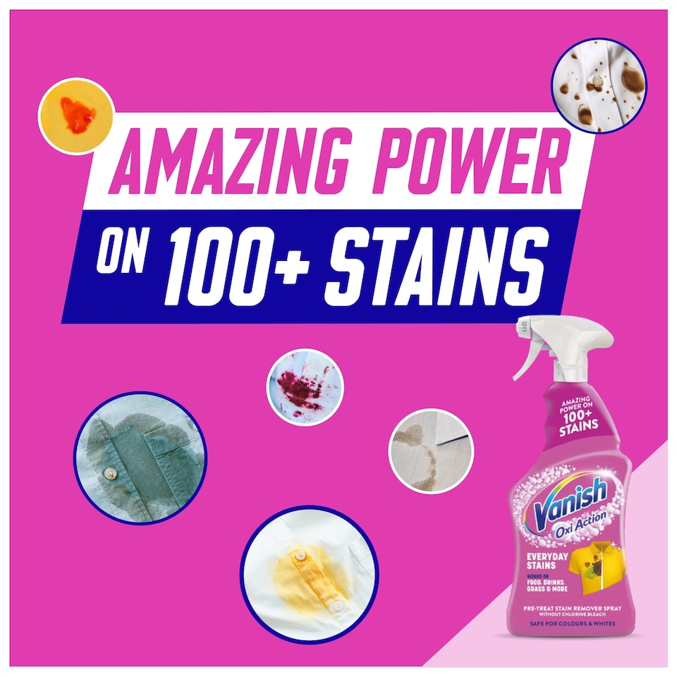 image 1 of Vanish Oxi Action Stain Remover Pre-wash Spray 500ml